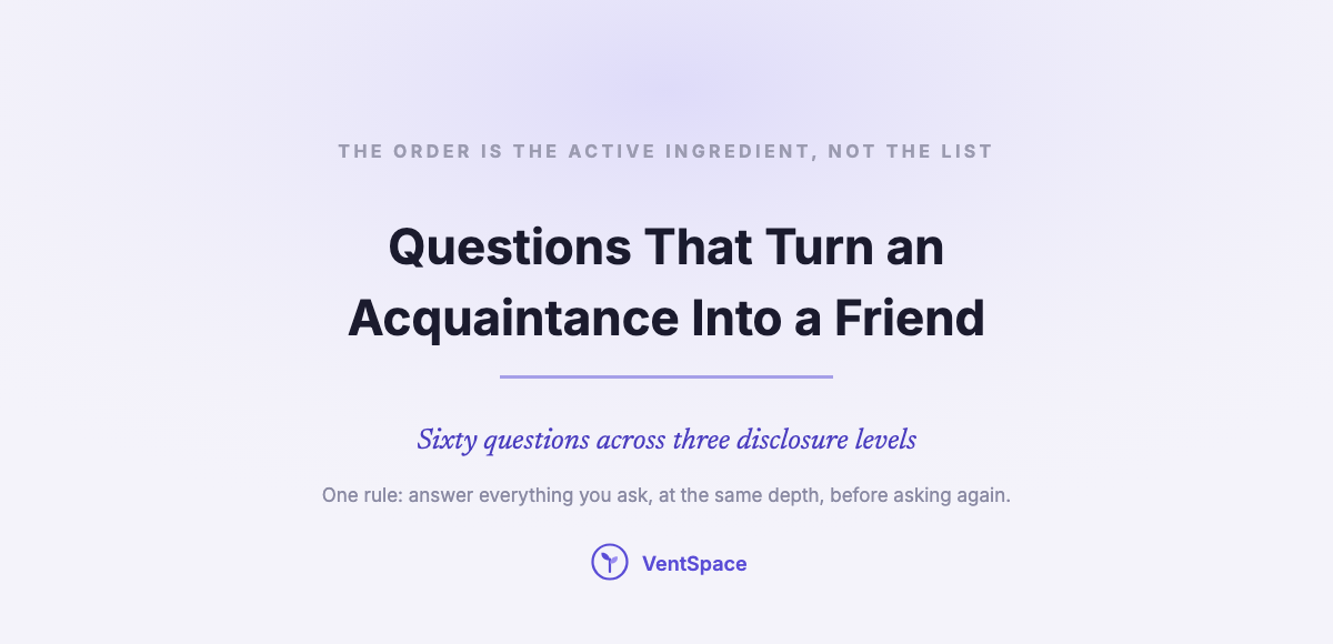 Questions That Turn an Acquaintance Into a Friend