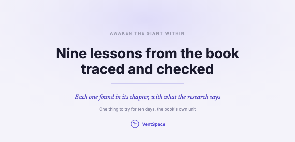 9 Lessons From Awaken the Giant Within by Tony Robbins, Checked Against the Book