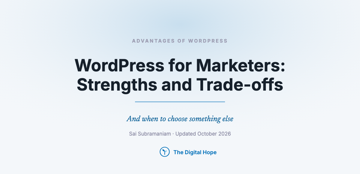 WordPress for Marketers: Strengths, Trade-offs, and When to Choose Something Else
