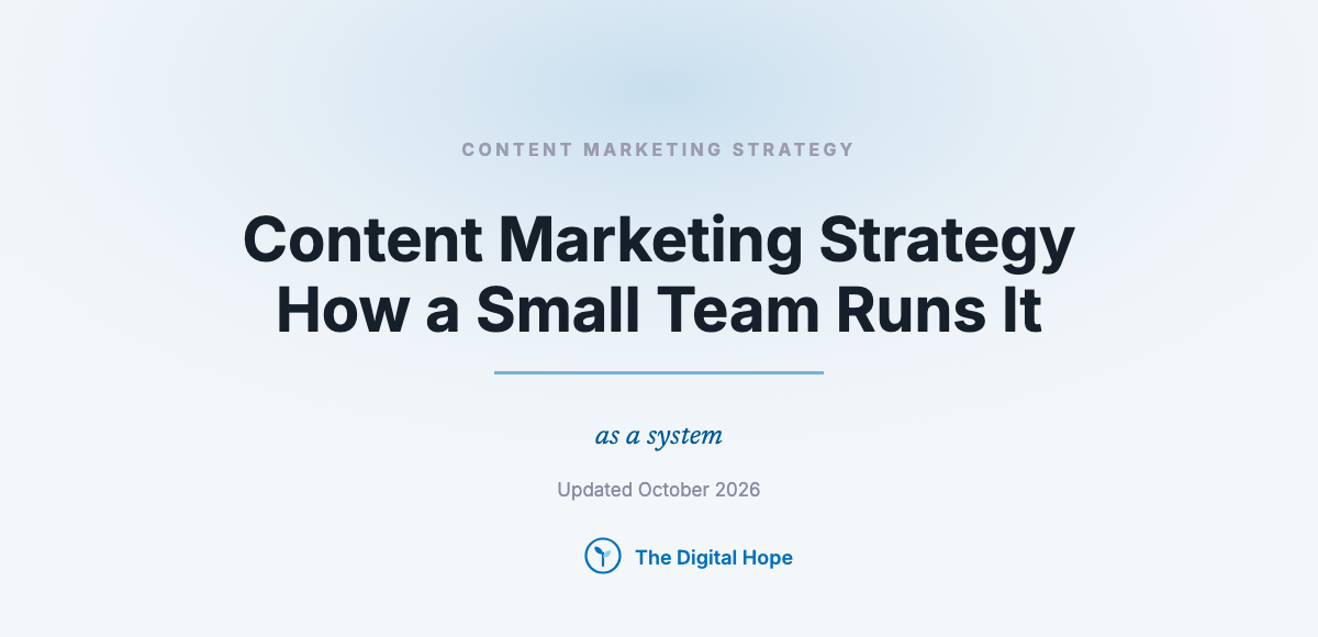 Content Marketing Strategy: How a Small Team Runs It as a System