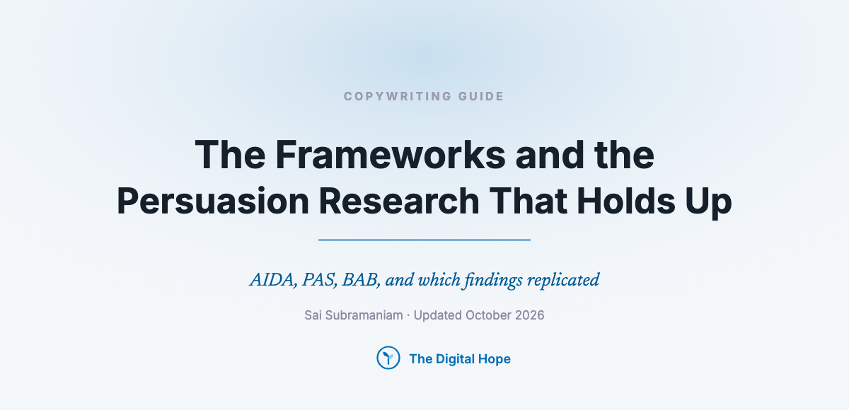Copywriting Guide: The Frameworks and the Persuasion Research That Holds Up