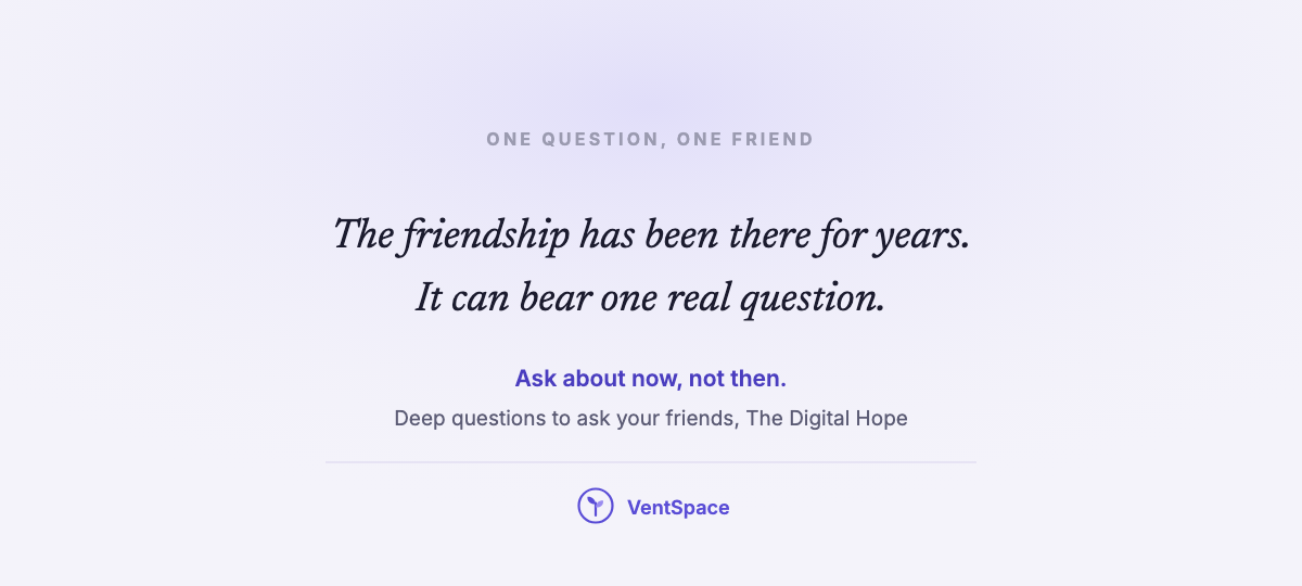A lavender card reading the friendship has been there for years, it can bear one real question.