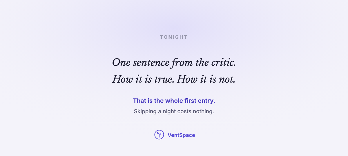A card reading one sentence from the critic, how it is true, how it is not.