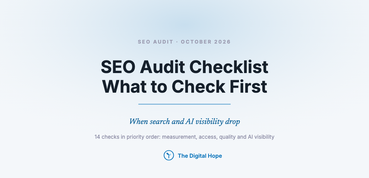 SEO Audit Checklist: What to Check First When Search and AI Visibility Drop
