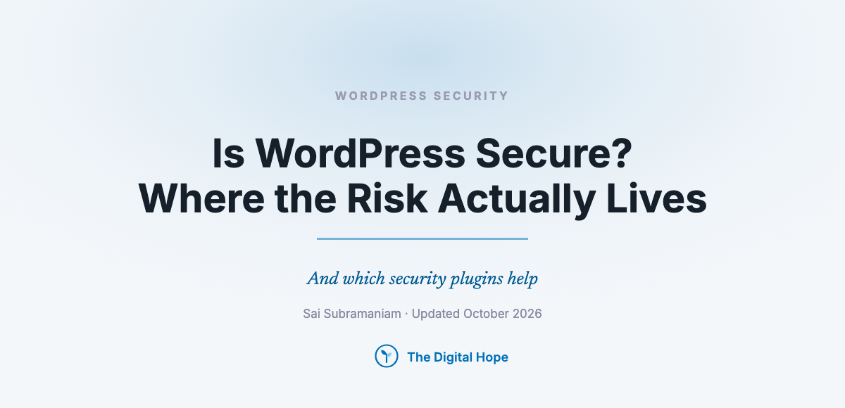 Is WordPress Secure? Where the Risk Actually Lives, and Which Security Plugins Help